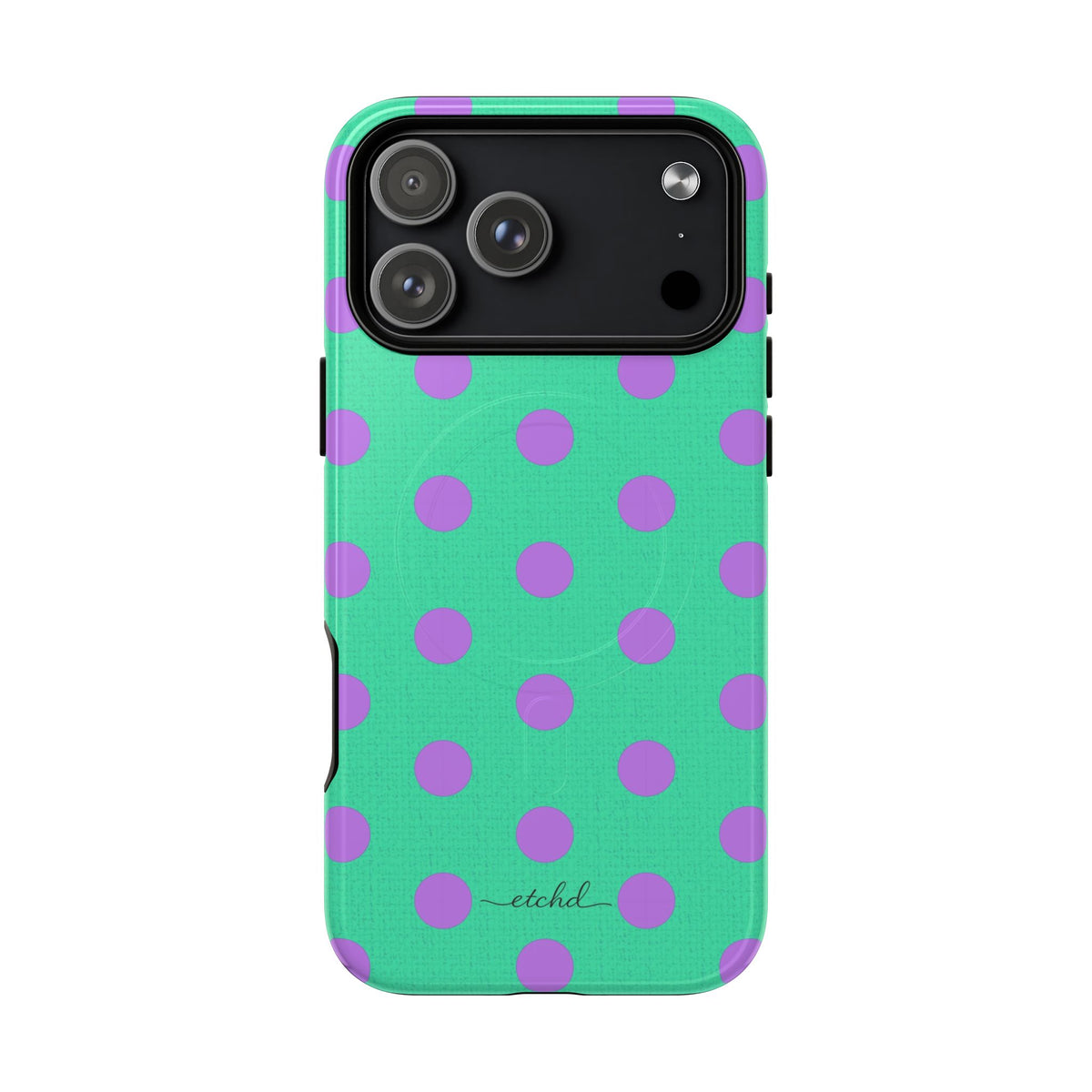 Lilac & Hypermint Polka Dot Magnetic Phone Case by etchd, view 31