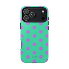 Lilac & Hypermint Polka Dot Magnetic Phone Case by etchd, view 31