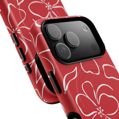 Classic Red & White Floral Magnetic Phone Case by etchd, view 100