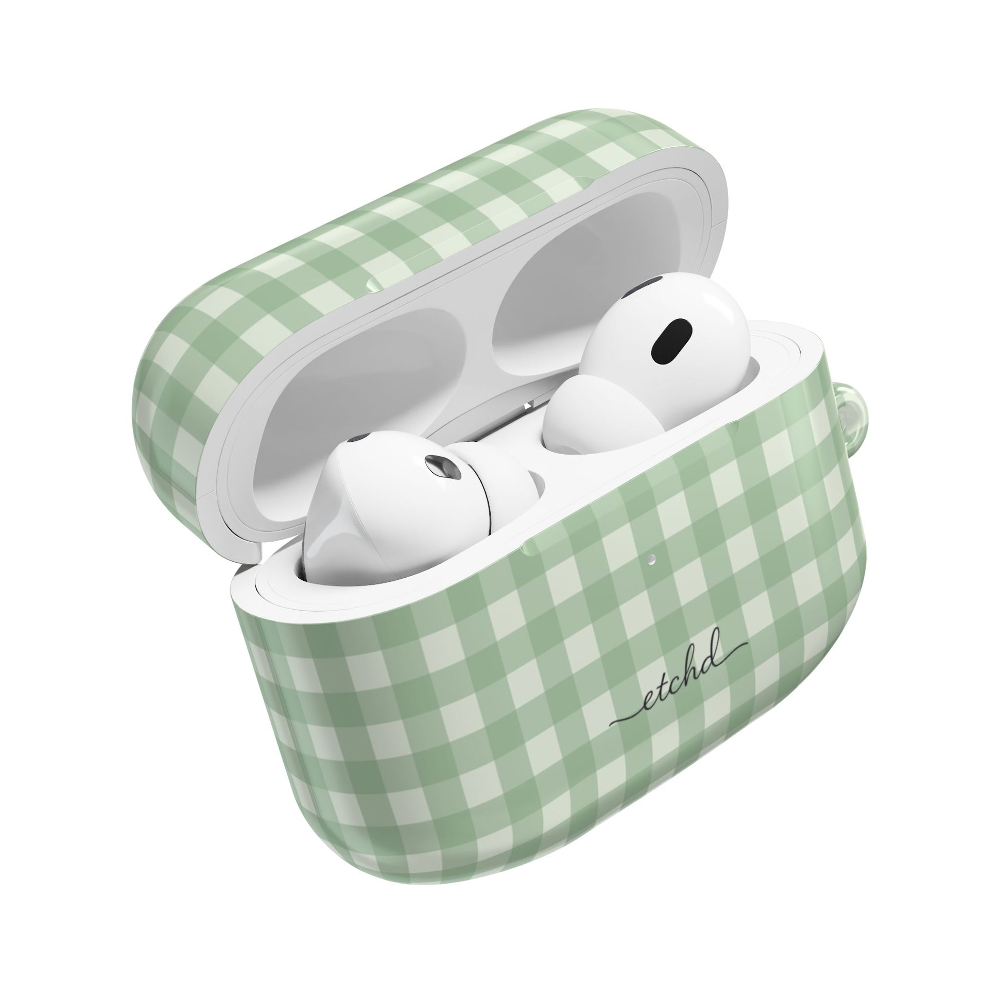 Sage & Cream Gingham AirPod Case by etchd, view 9