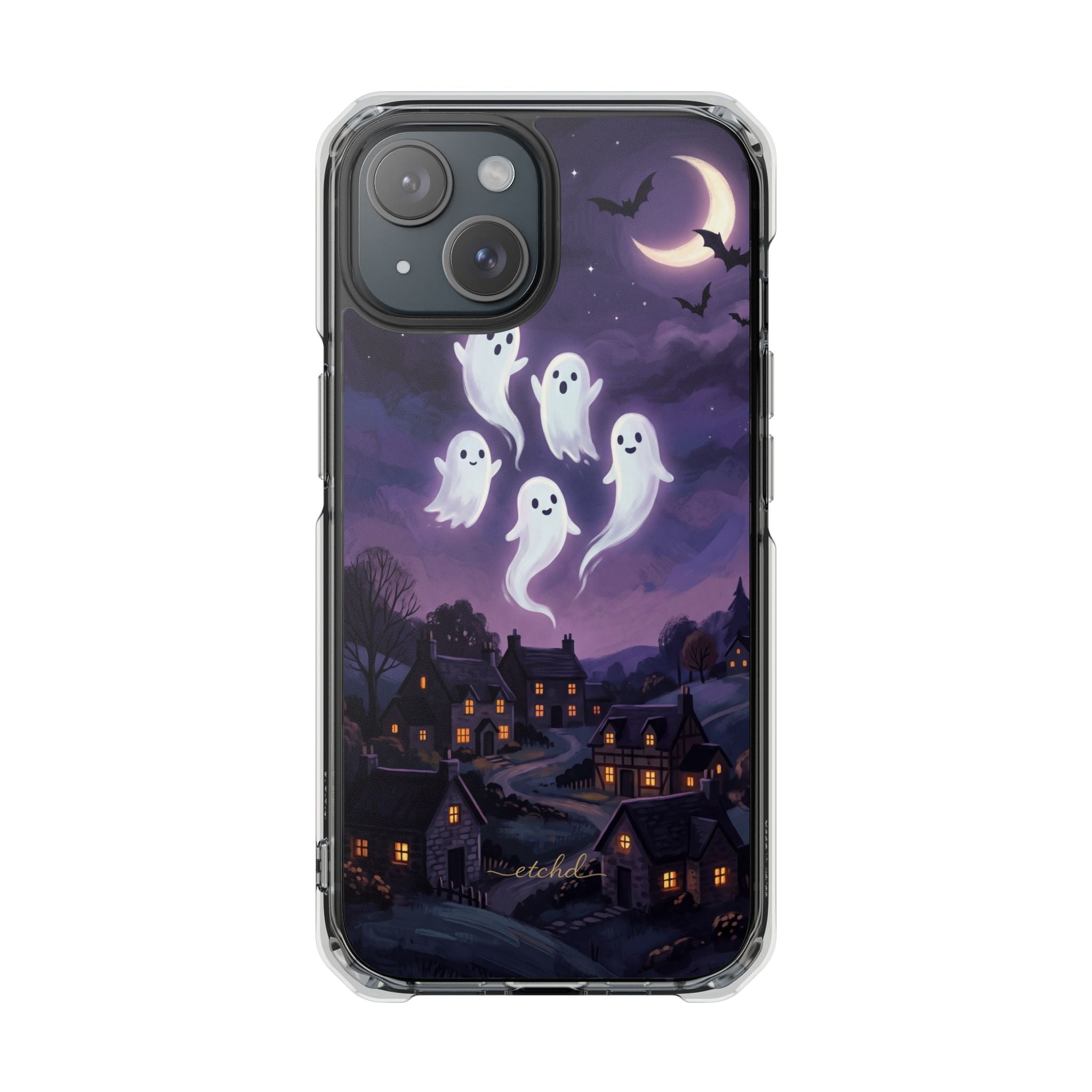 Ghost Parade Clear Magnetic Phone Case by etchd, view 2