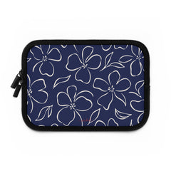 Navy & Cream Floral Laptop Sleeve by etchd, view 2
