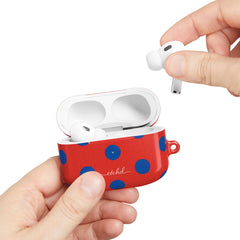 Cobalt & Poppy Polka Dot AirPod Case by etchd, view 11