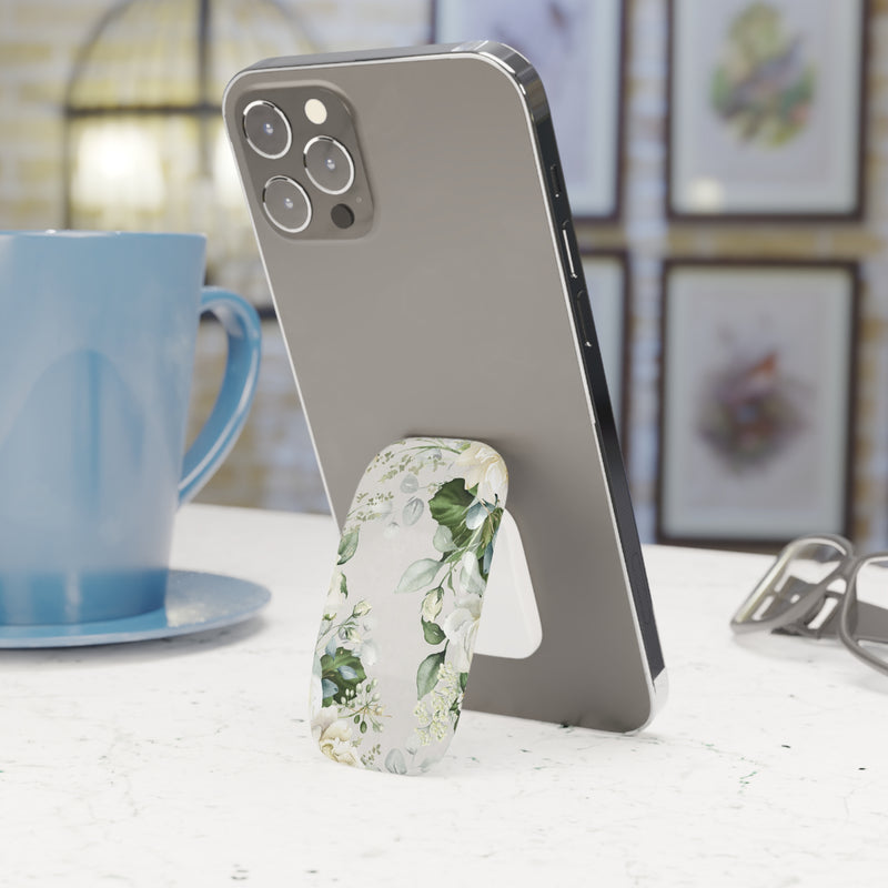 White Roses Click-On Phone Grip-zoom-