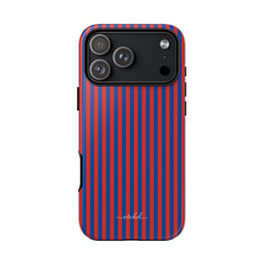Cobalt & Poppy Striped Phone Case by etchd, view 59