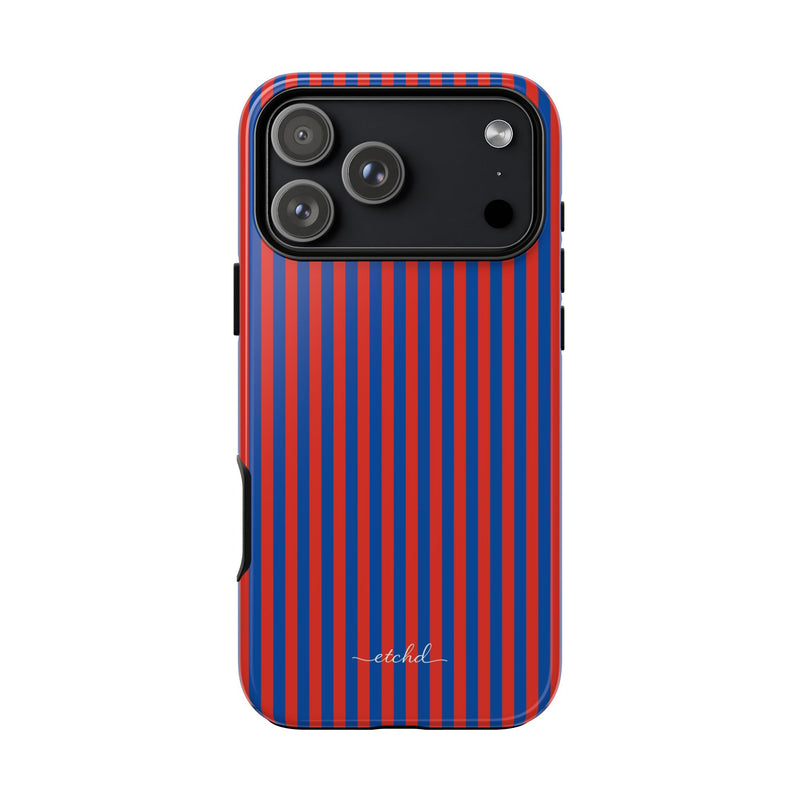 Cobalt & Poppy Striped Phone Case by etchd, view 59
