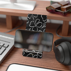 Black & White Floral Phone Stand by etchd, view 4