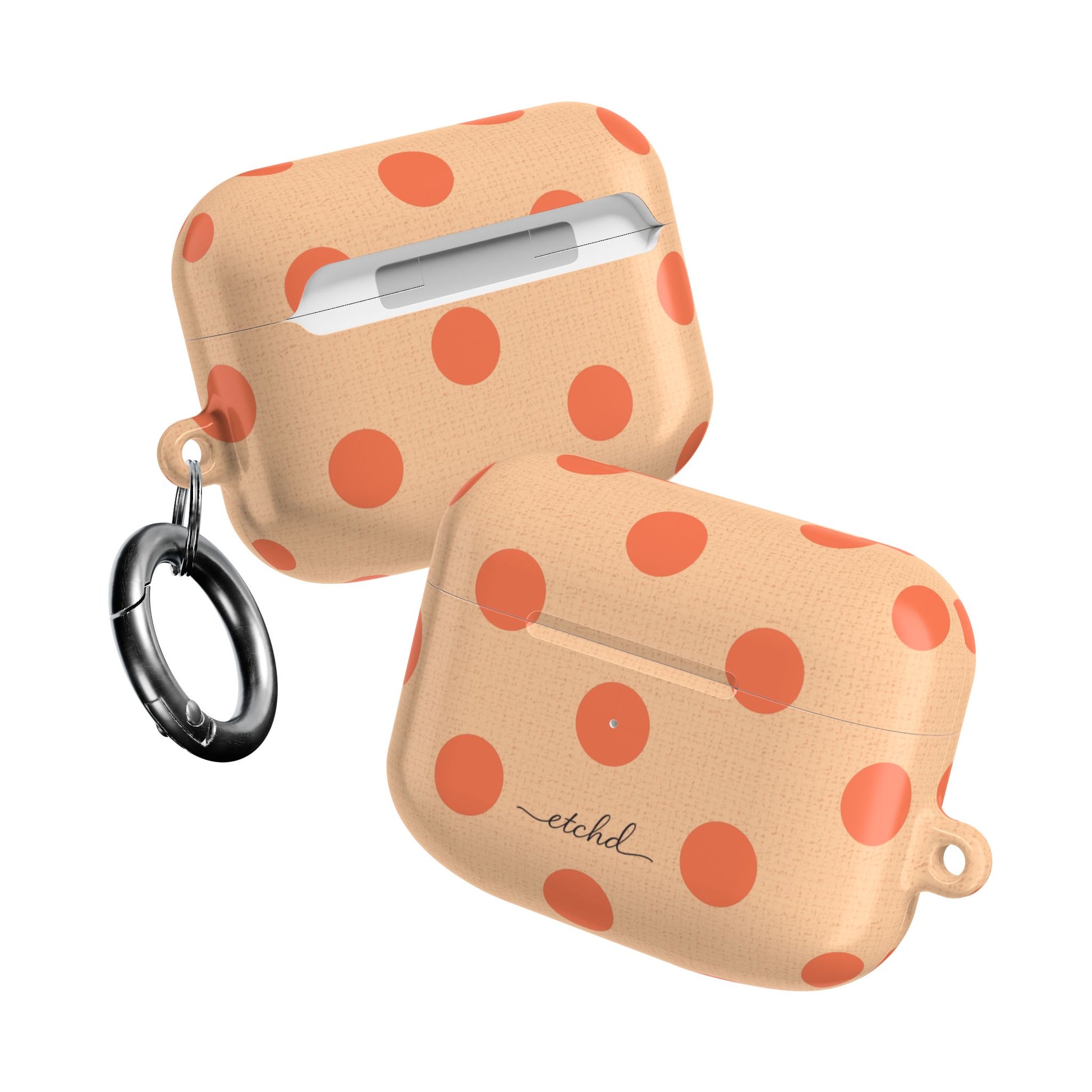 Coral & Peach Polka Dot AirPod Case by etchd, view 10