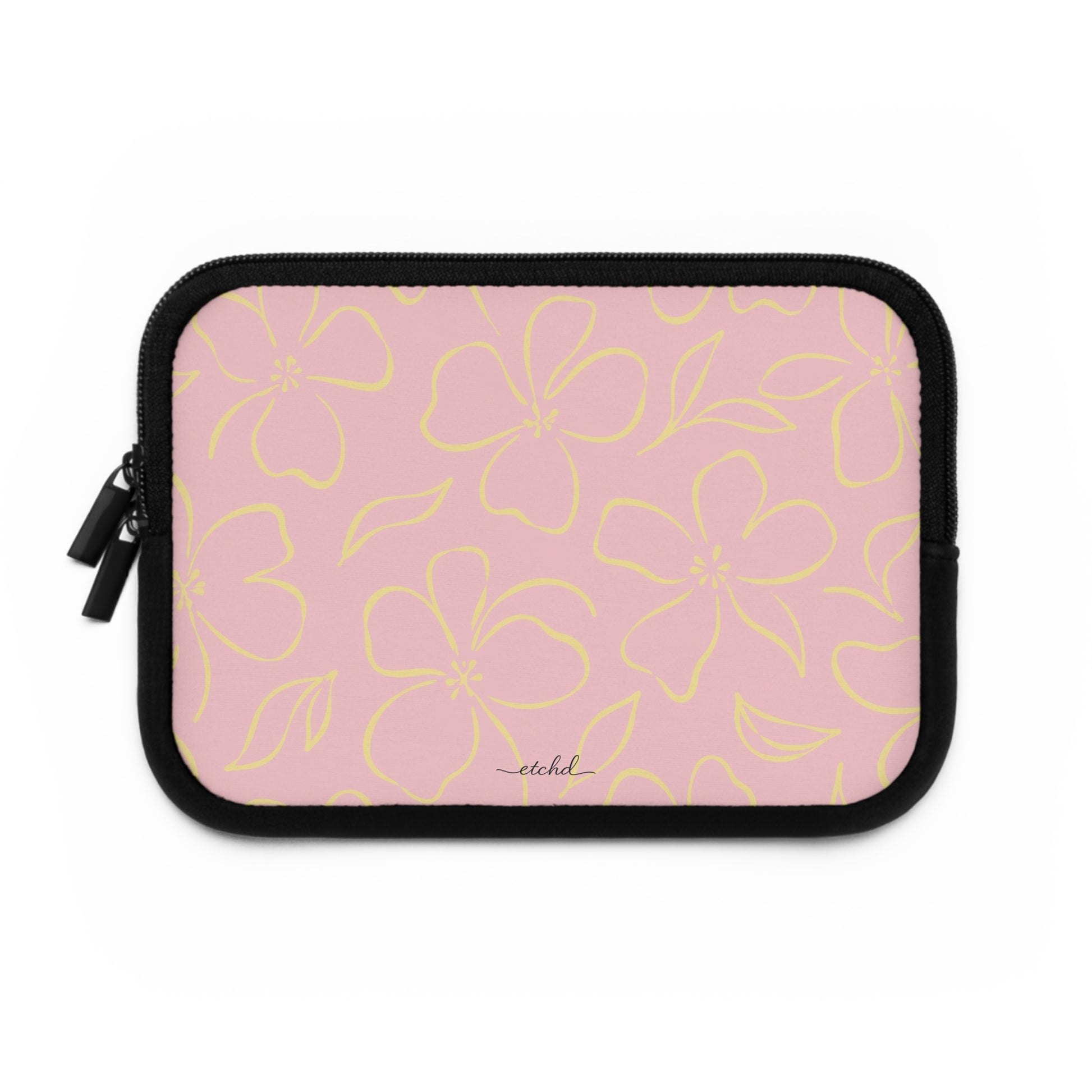 Pink & Butter Floral Laptop Sleeve by etchd, view 2