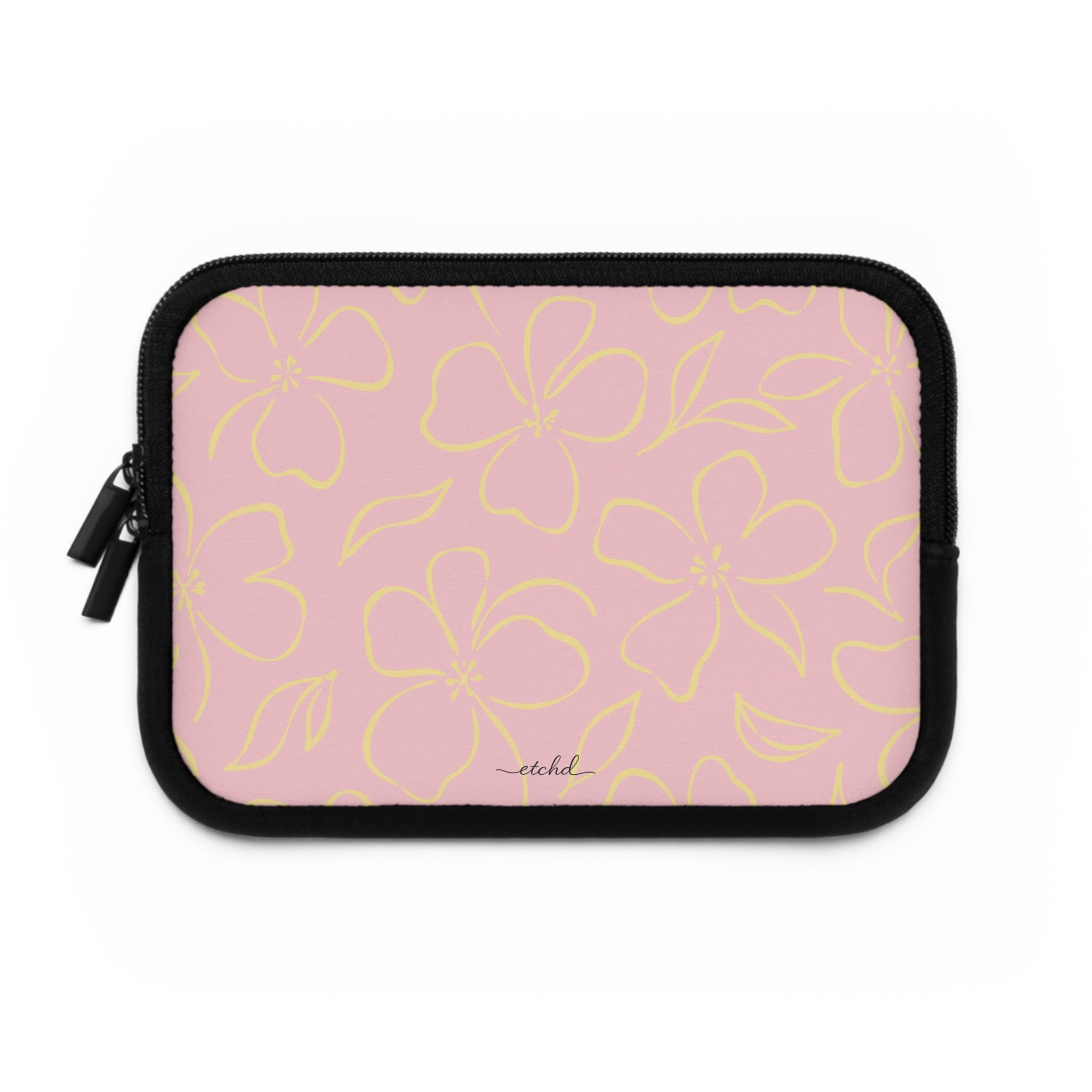 Pink & Butter Floral Laptop Sleeve by etchd, view 2
