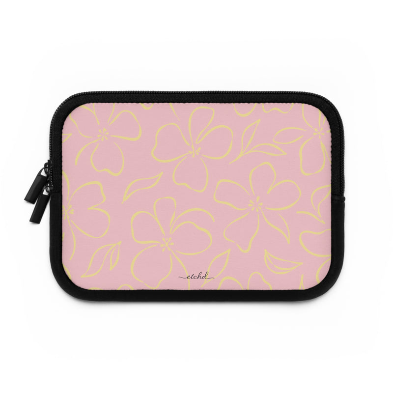 Pink & Butter Floral Laptop Sleeve by etchd, view 2