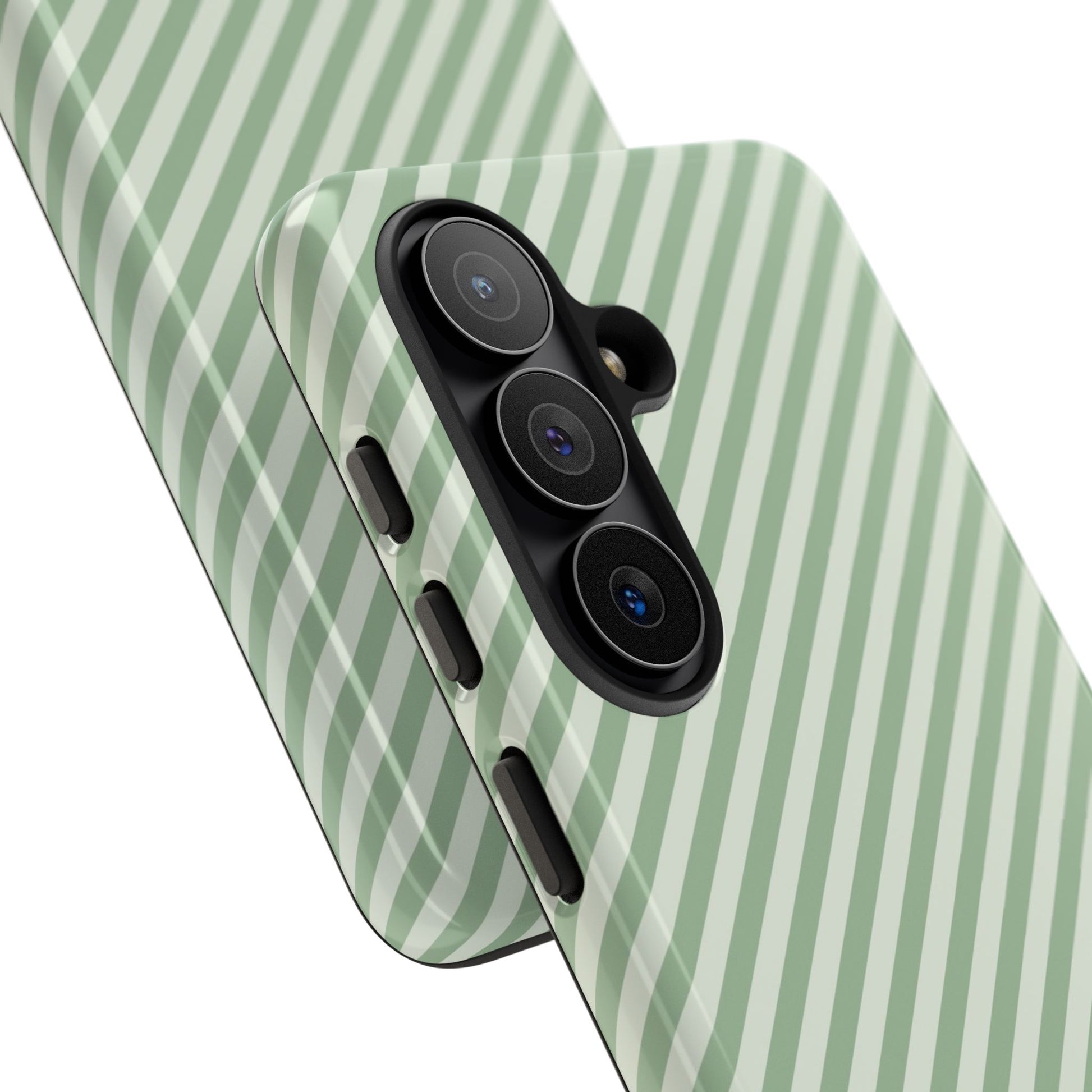 Sage & Cream Striped Diagonal Phone Case by etchd, view 209