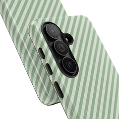 Sage & Cream Striped Diagonal Phone Case by etchd, view 209