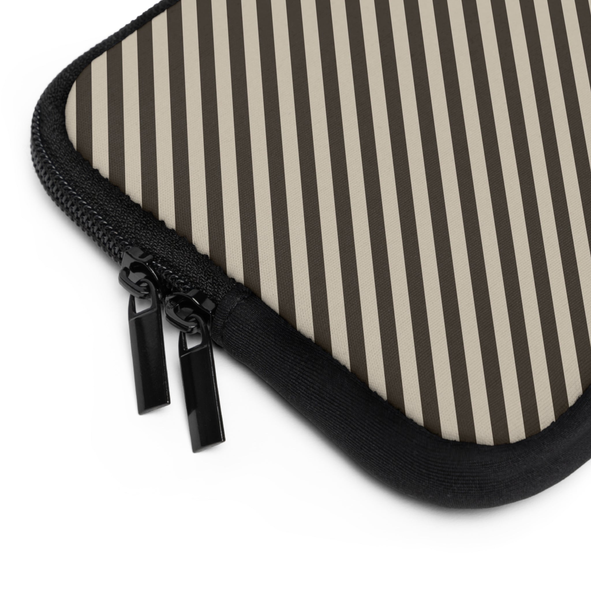 Cream & Brown Striped Diagonal Laptop Sleeve by etchd, view 12