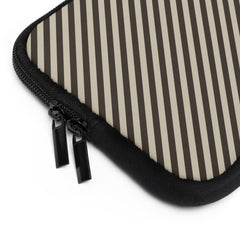 Cream & Brown Striped Diagonal Laptop Sleeve by etchd, view 12