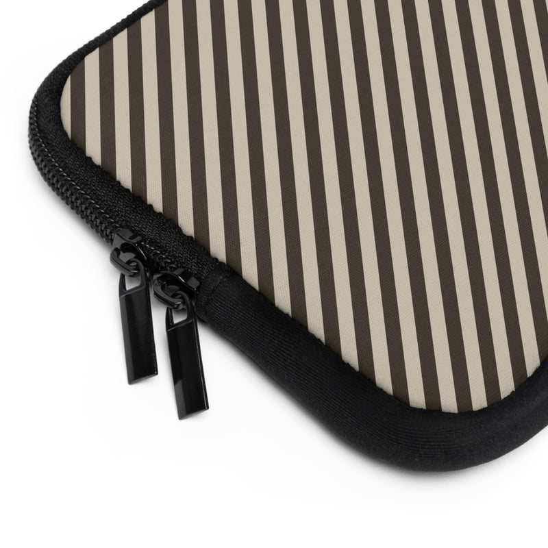 Cream & Brown Striped Diagonal Laptop Sleeve by etchd, view 12
