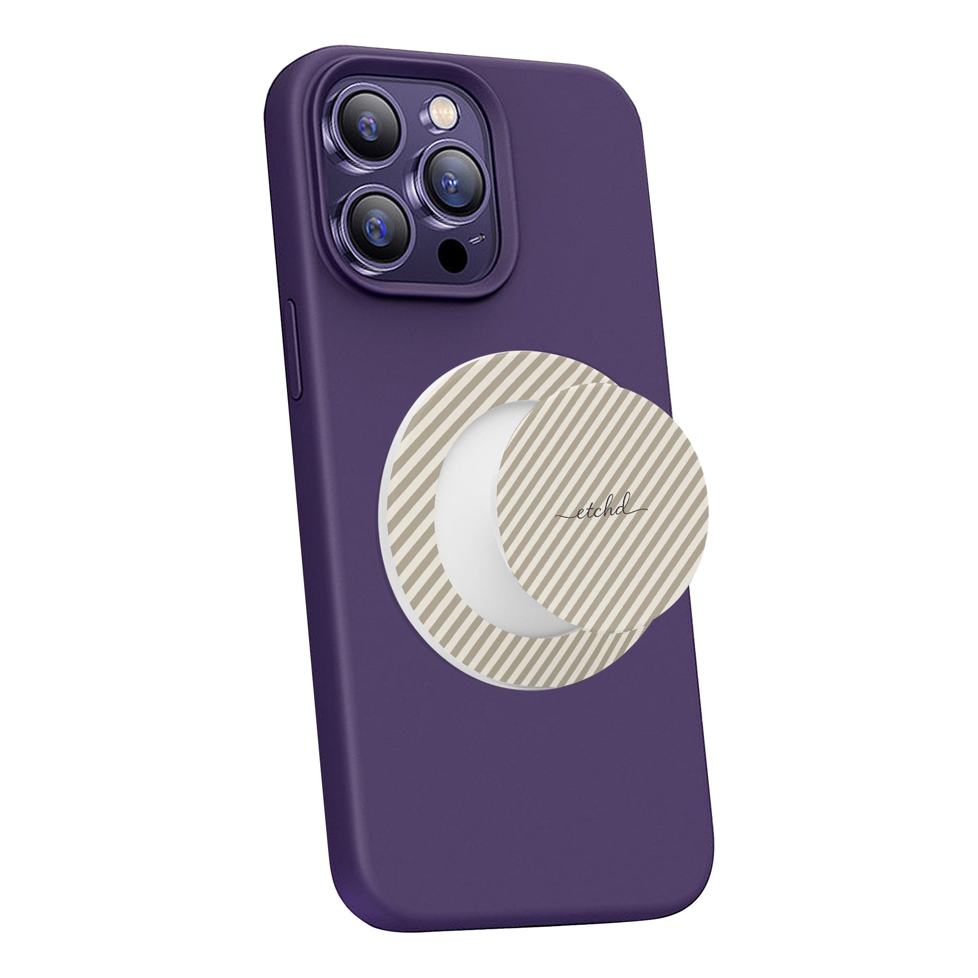 Neutral Striped Diagonal Phone Grip And Stand by etchd, view 7
