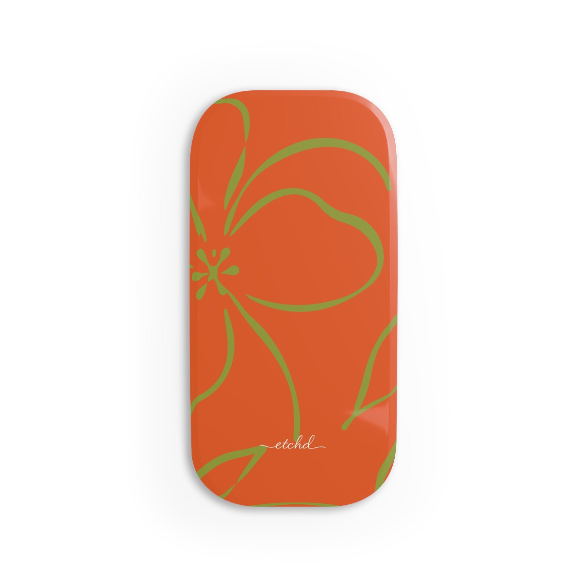 Persimmon & Wasabi Floral Anello clip per telefono di etchd