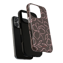 Espresso & Blush Floral Magnetic Phone Case by etchd, view 99