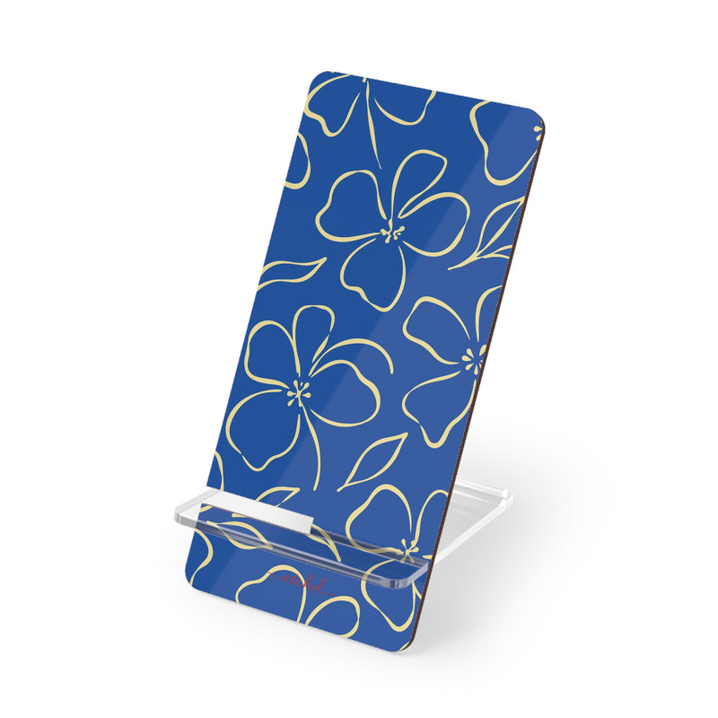 Cobalt & Butter Floral Phone Stand by etchd