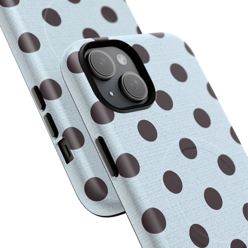 Plum And Blue Polka Dot Magnetic Phone Case-zoom-