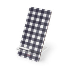 White & Navy Gingham Supporto per telefono