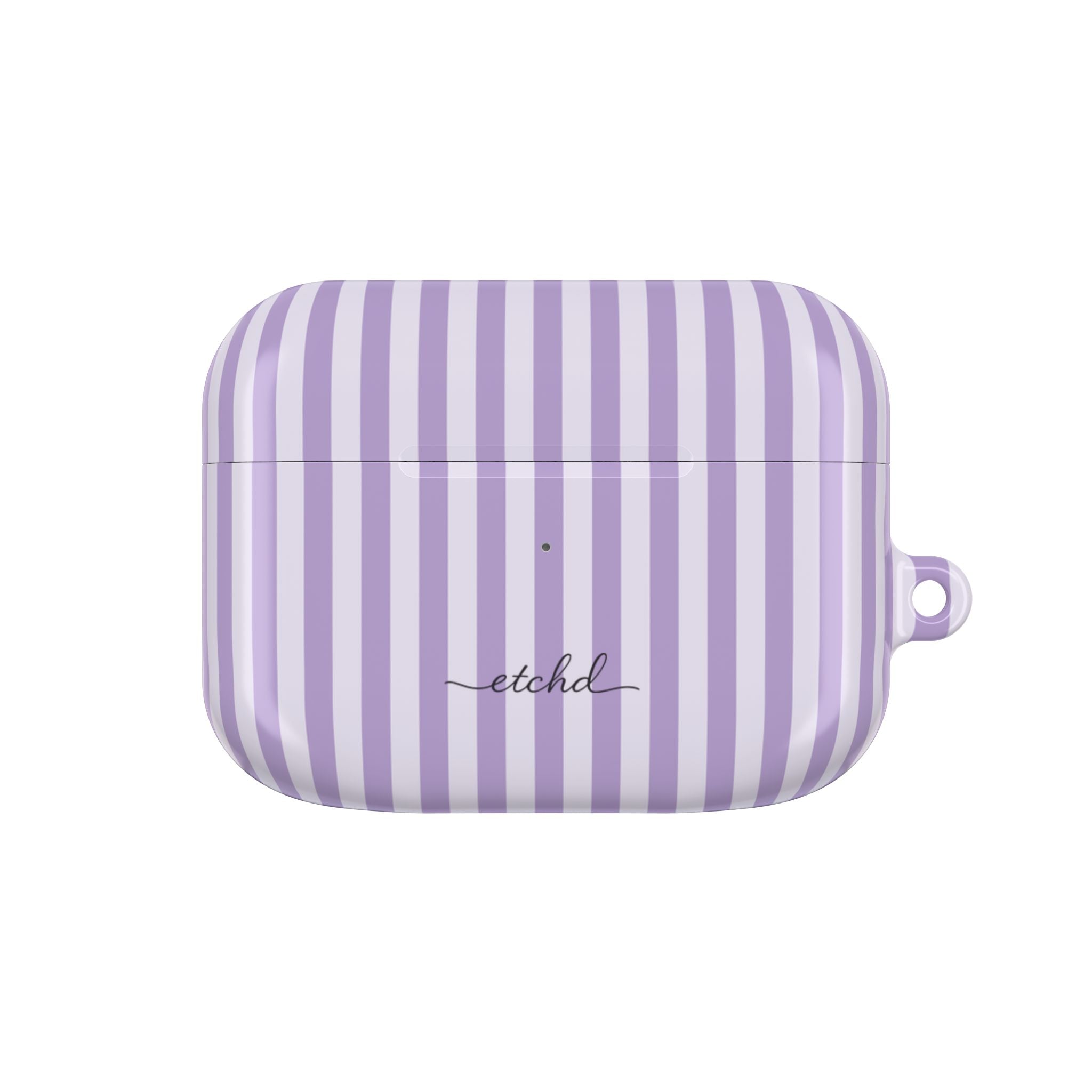 Lilac & Cream Striped AirPod Case by etchd