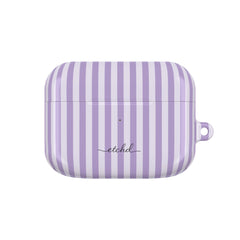 Lilac & Cream Striped AirPod Case by etchd