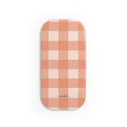 Coral & Cream Gingham Anello clip per telefono