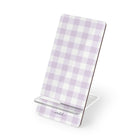 Lilac & White Gingham Soporte para móvil