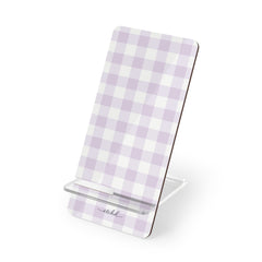 Lilac Gingham Phone Stand by etchd