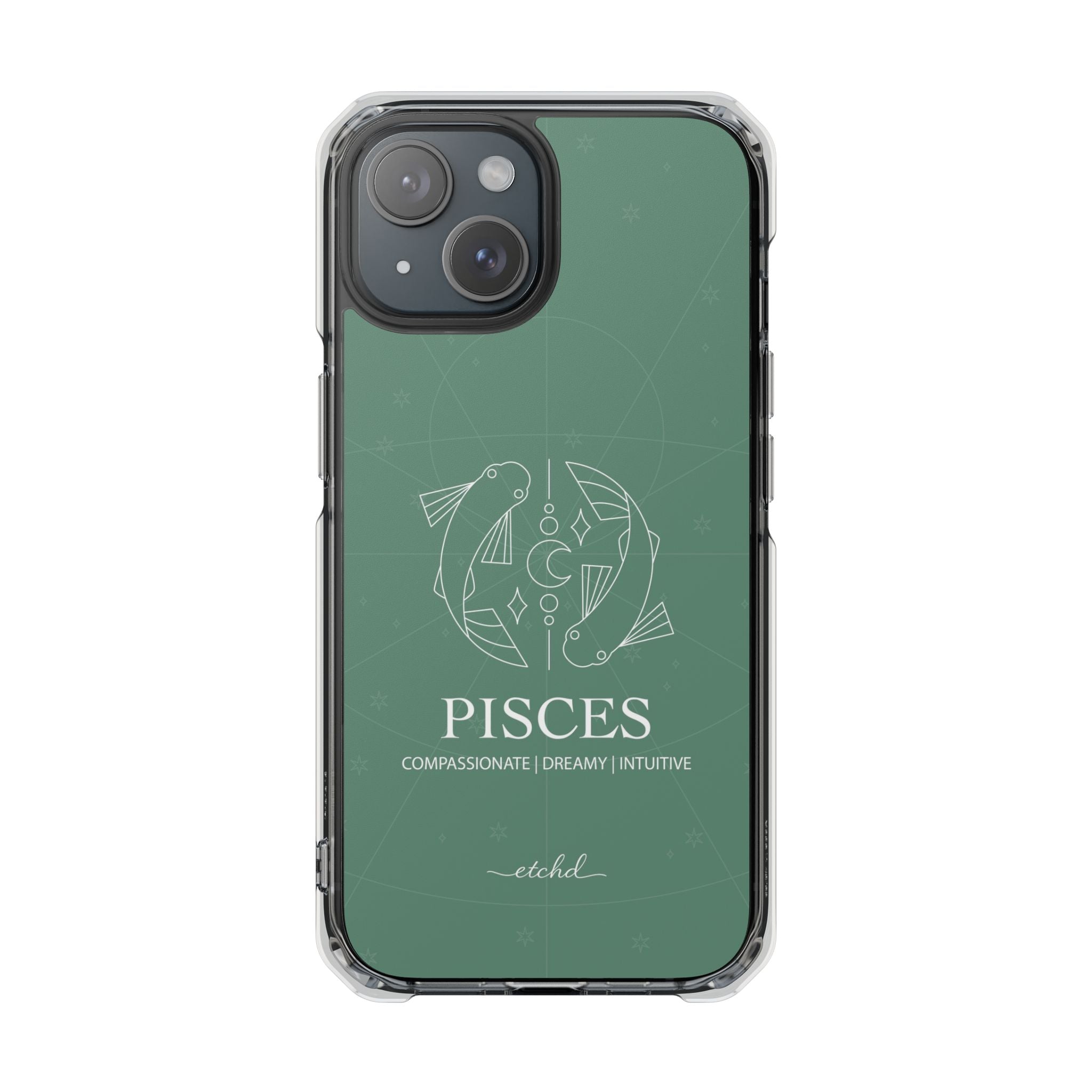 Pisces Clear Magnetic Phone Case by etchd, view 2