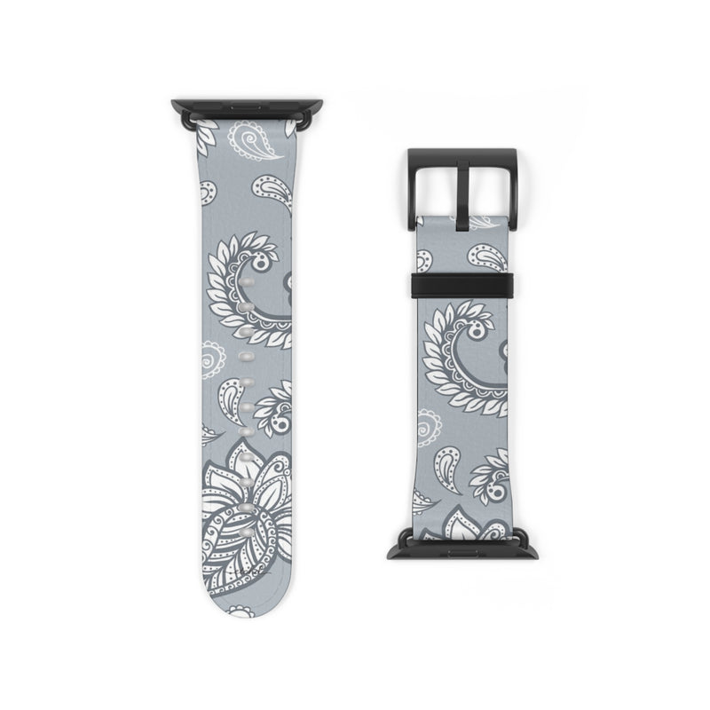 Dusty Blue Paisley Smartwatch Strap by etchd, view 9