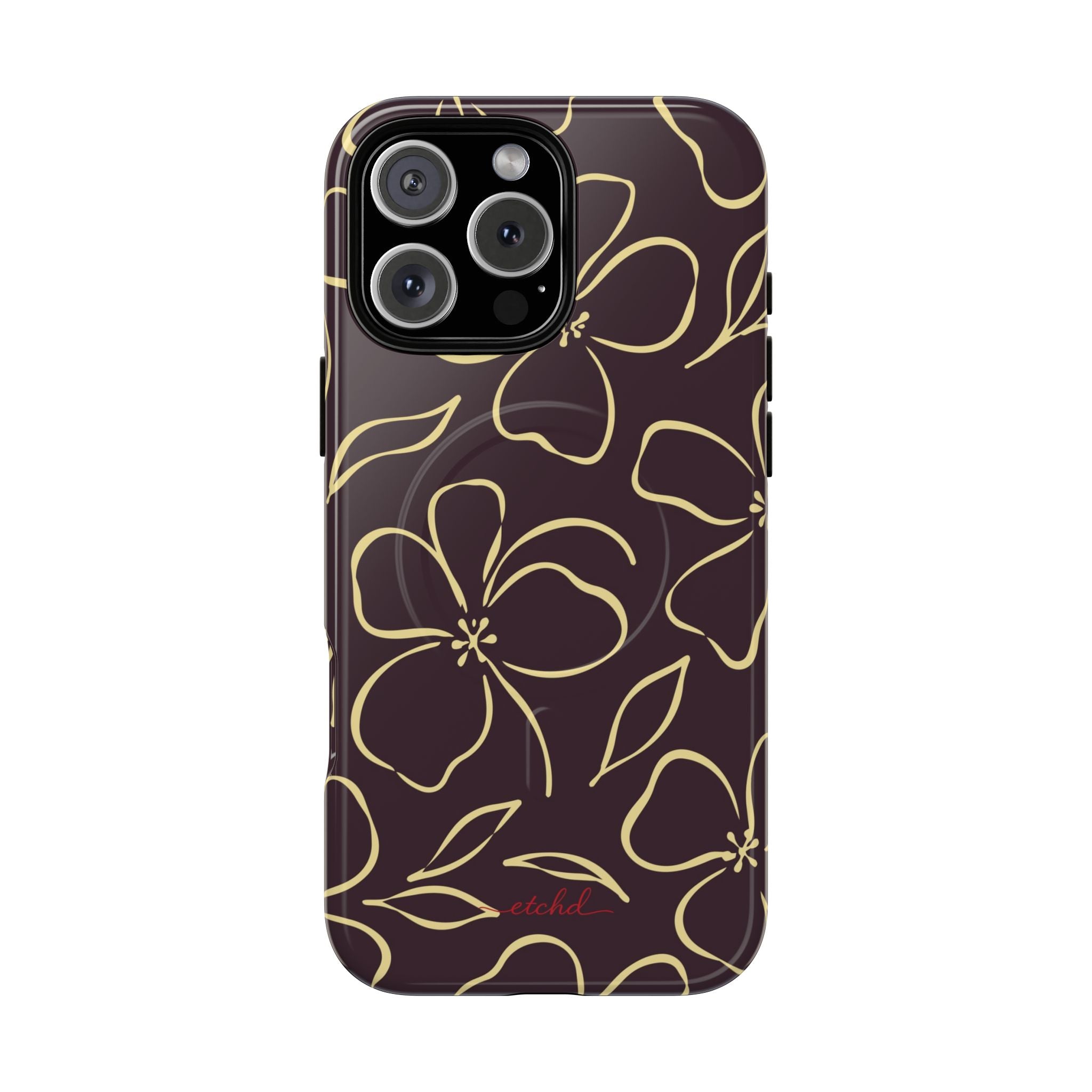 Plum & Butter Floral Magnetic Phone Case by etchd