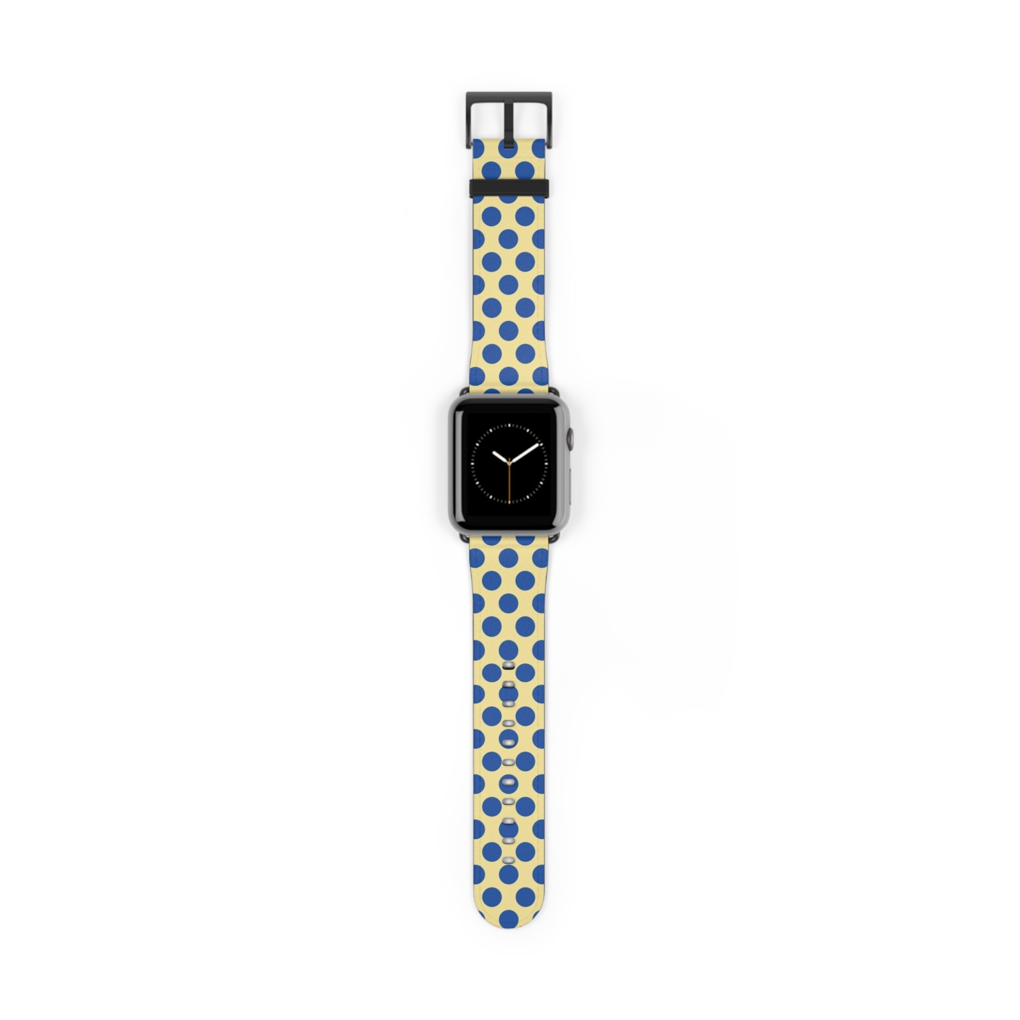 Cobalt & Butter Polka Dot Smartwatch Strap by etchd, view 2