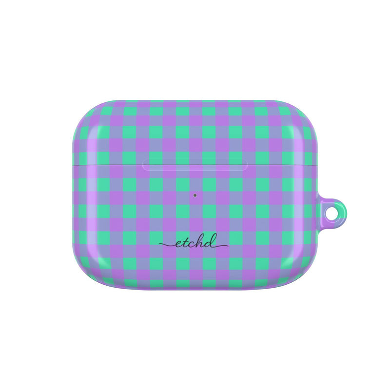 Hypermint & Lilac Gingham AirPod Case by etchd