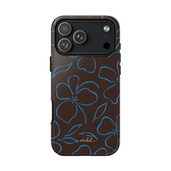 Espresso & Cerulean Floral Phone Case by etchd, view 59