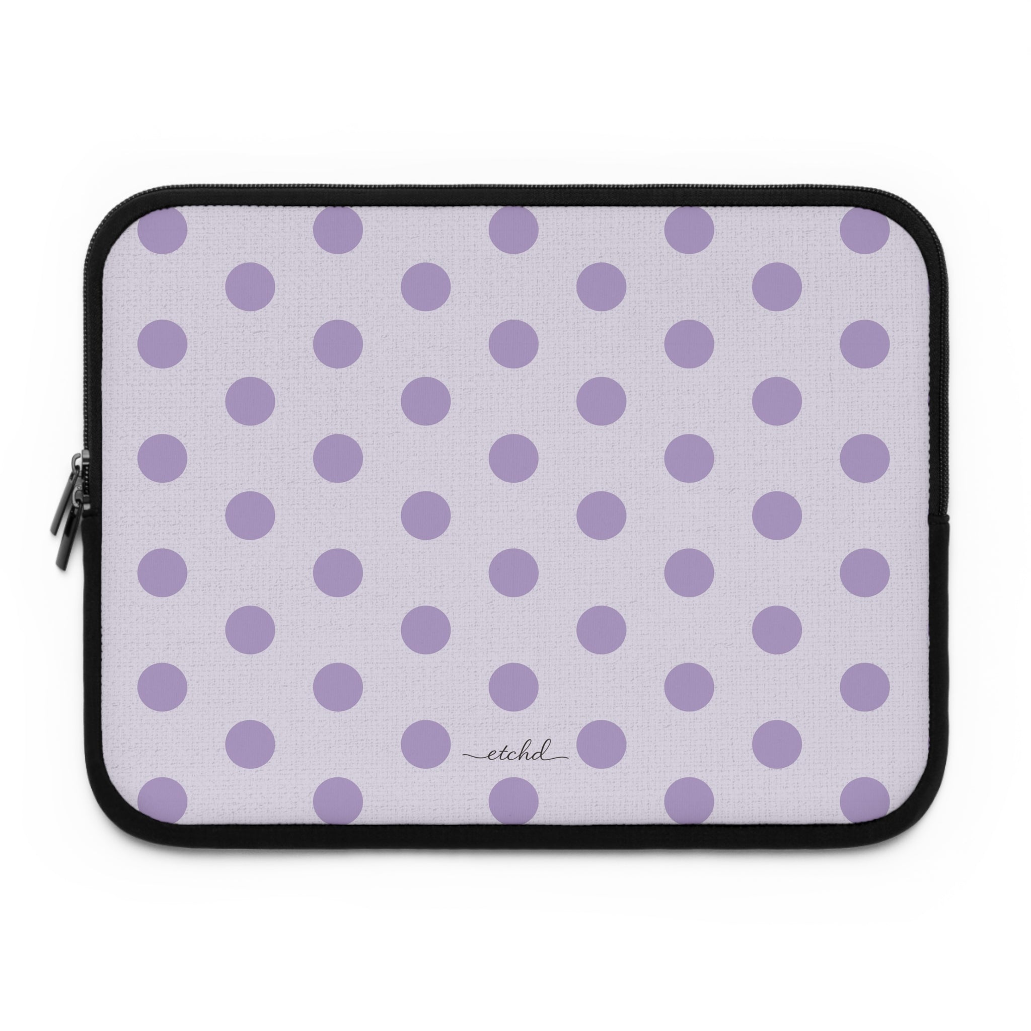 Lilac Polka Dot Laptop Sleeve by etchd