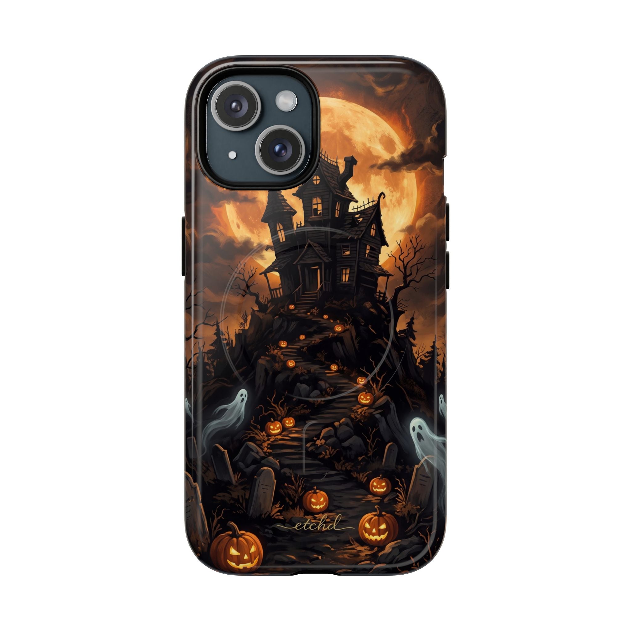 Pumpkin Hollow Magnetic Phone Case by etchd, view 2
