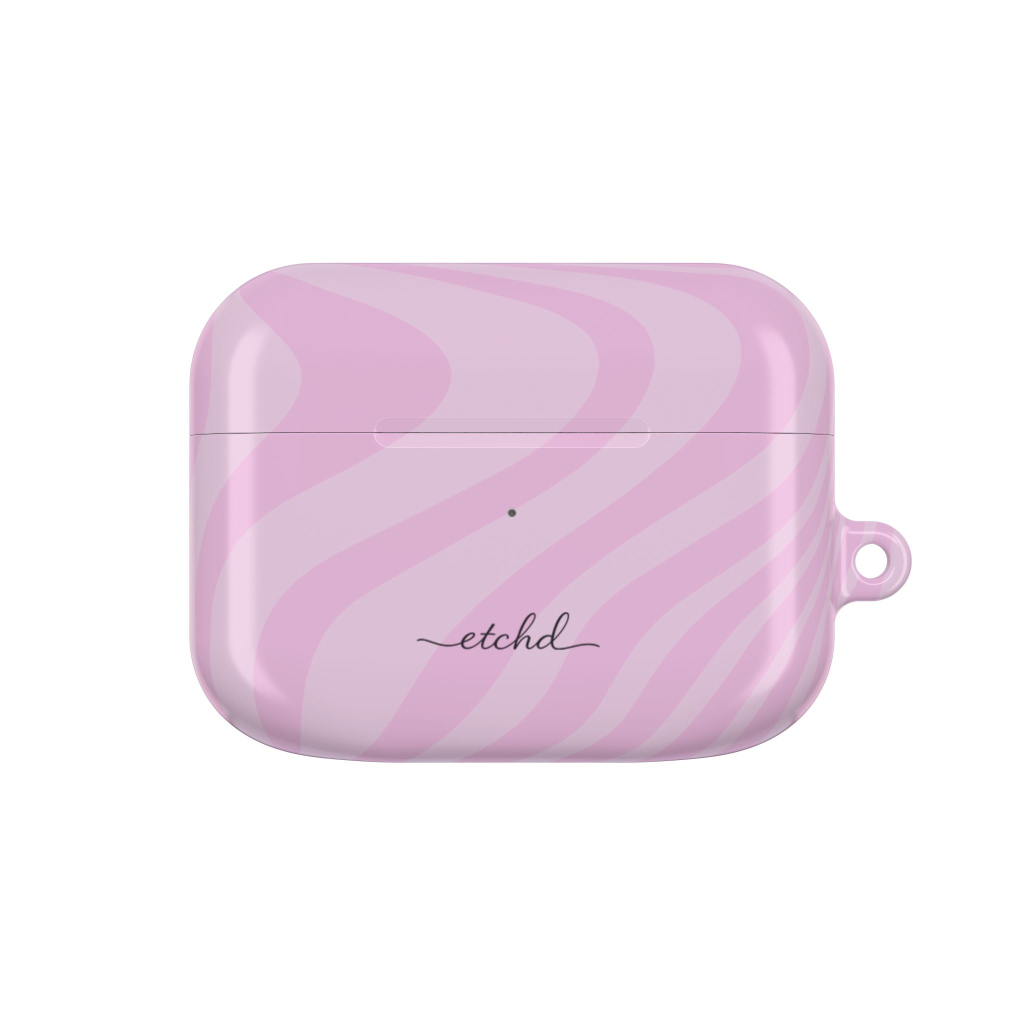 Pink Curved Lines AirPod Case by etchd