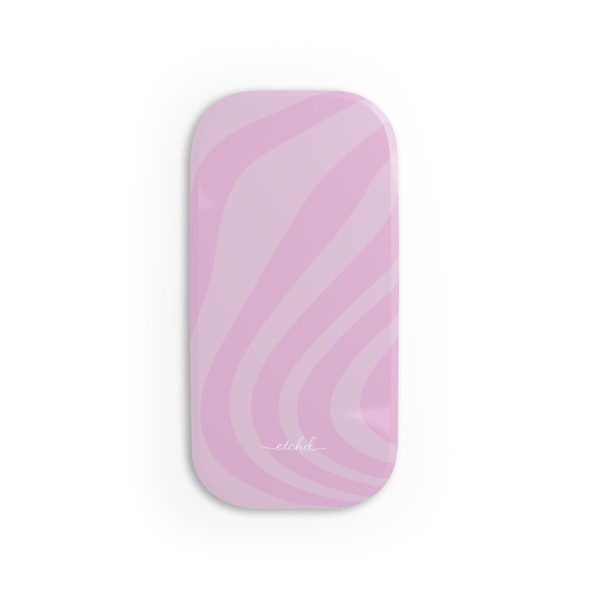 Pink Curved Lines Click-On Phone Grip by etchd