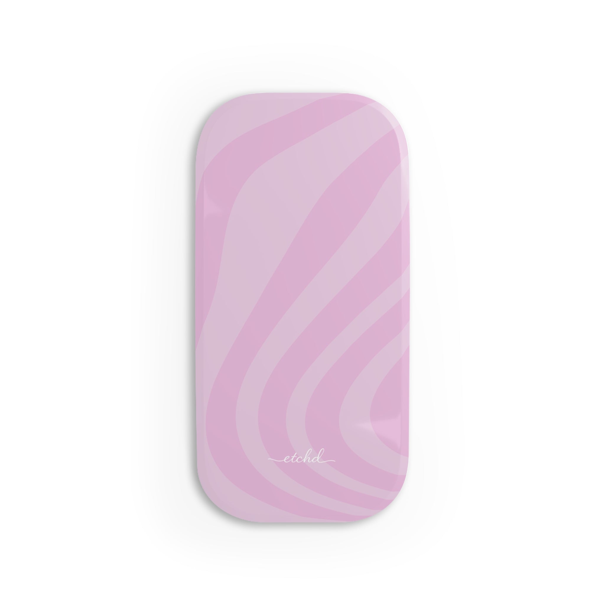 Pink Curved Lines Click-On Phone Grip by etchd