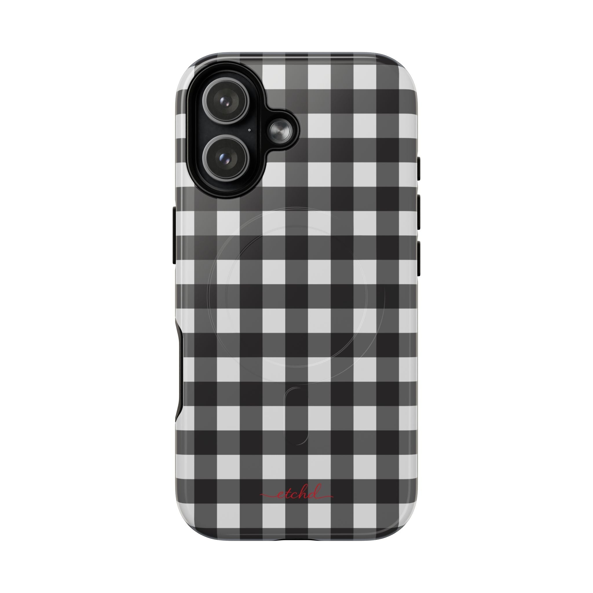 Black & White Gingham Magnetic Phone Case by etchd, view 25