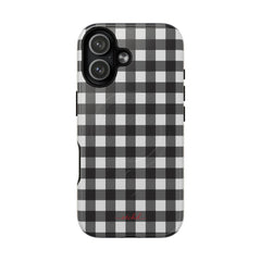 Black & White Gingham Magnetic Phone Case by etchd, view 25