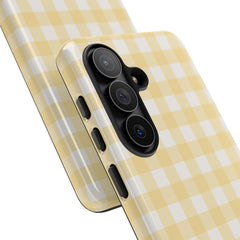 Butter & White Gingham Phone Case by etchd, view 219