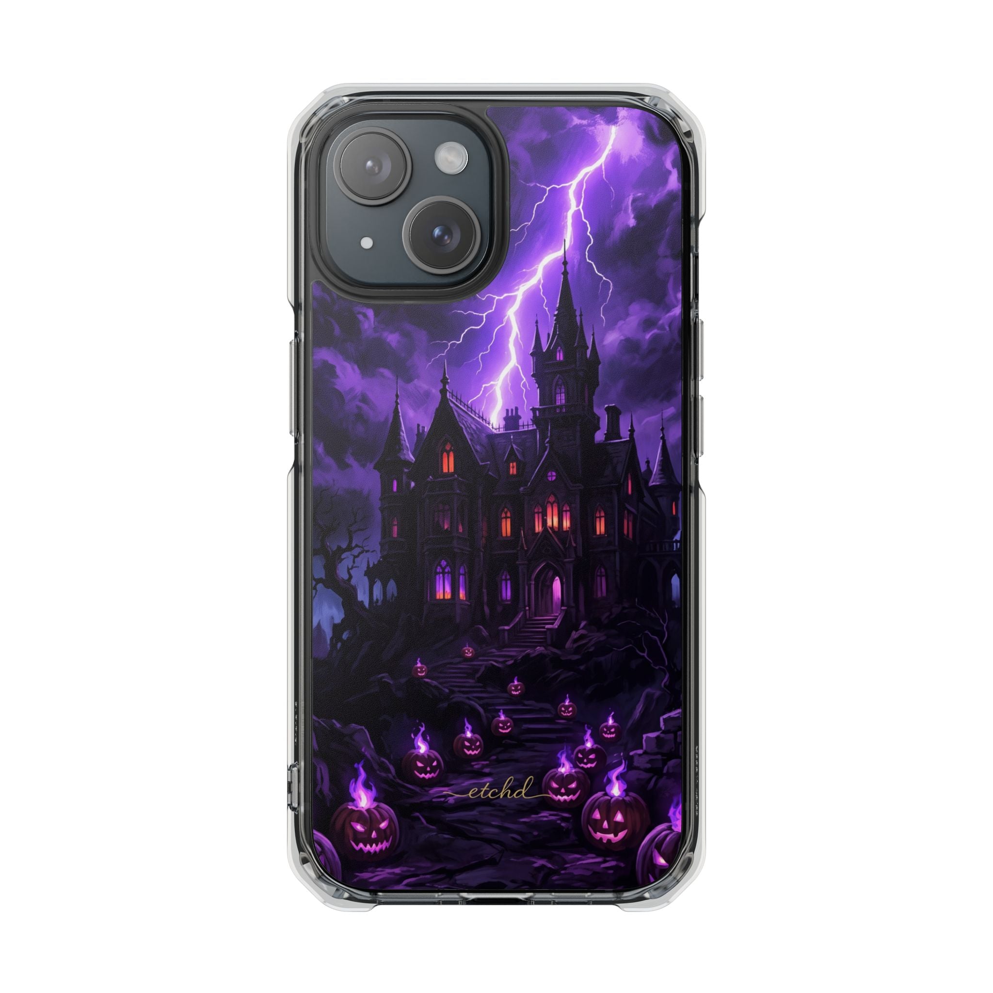 Violet Haunt Clear Magnetic Phone Case by etchd, view 2