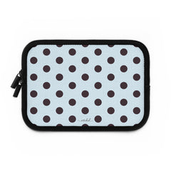 Plum And Blue Polka Dot Laptop Sleeve by etchd, view 2