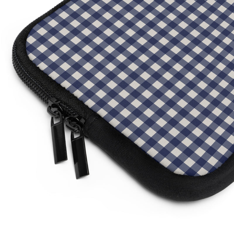 Navy & Cream Gingham Laptop Sleeve by etchd, view 12