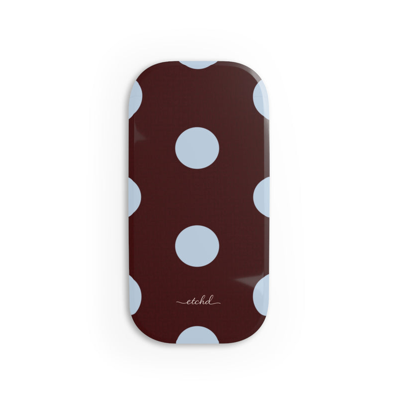 Cherry & Blue Polka Dot Click-On Phone Grip-zoom-