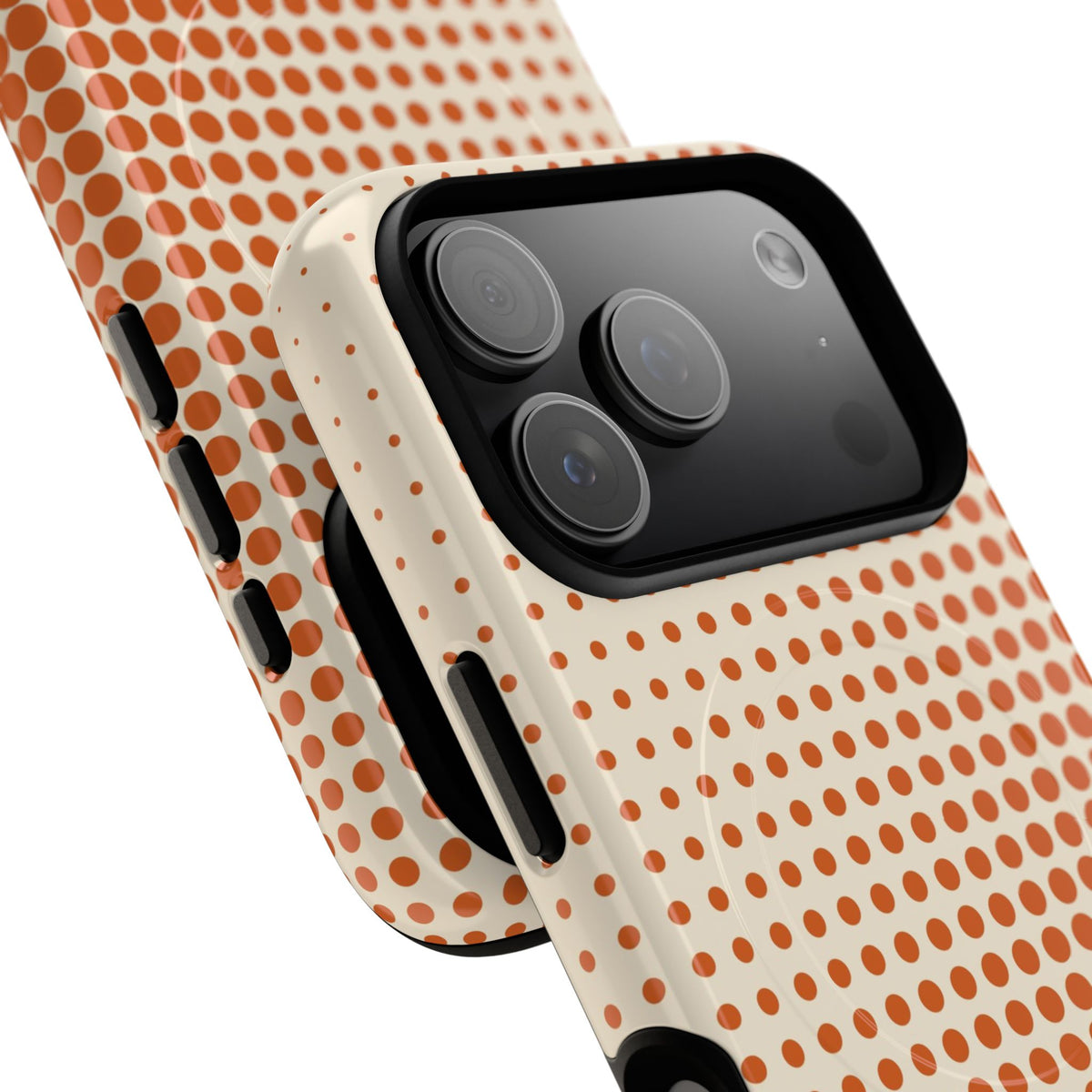 Tangerine Halftone Magnetic Phone Case by etchd, view 99